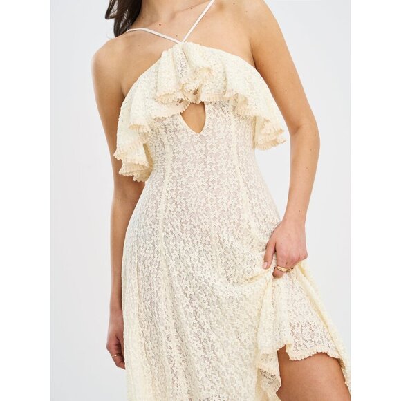 Idra Lace  Halter Crochet Midi Dress - Picture 5 of 16